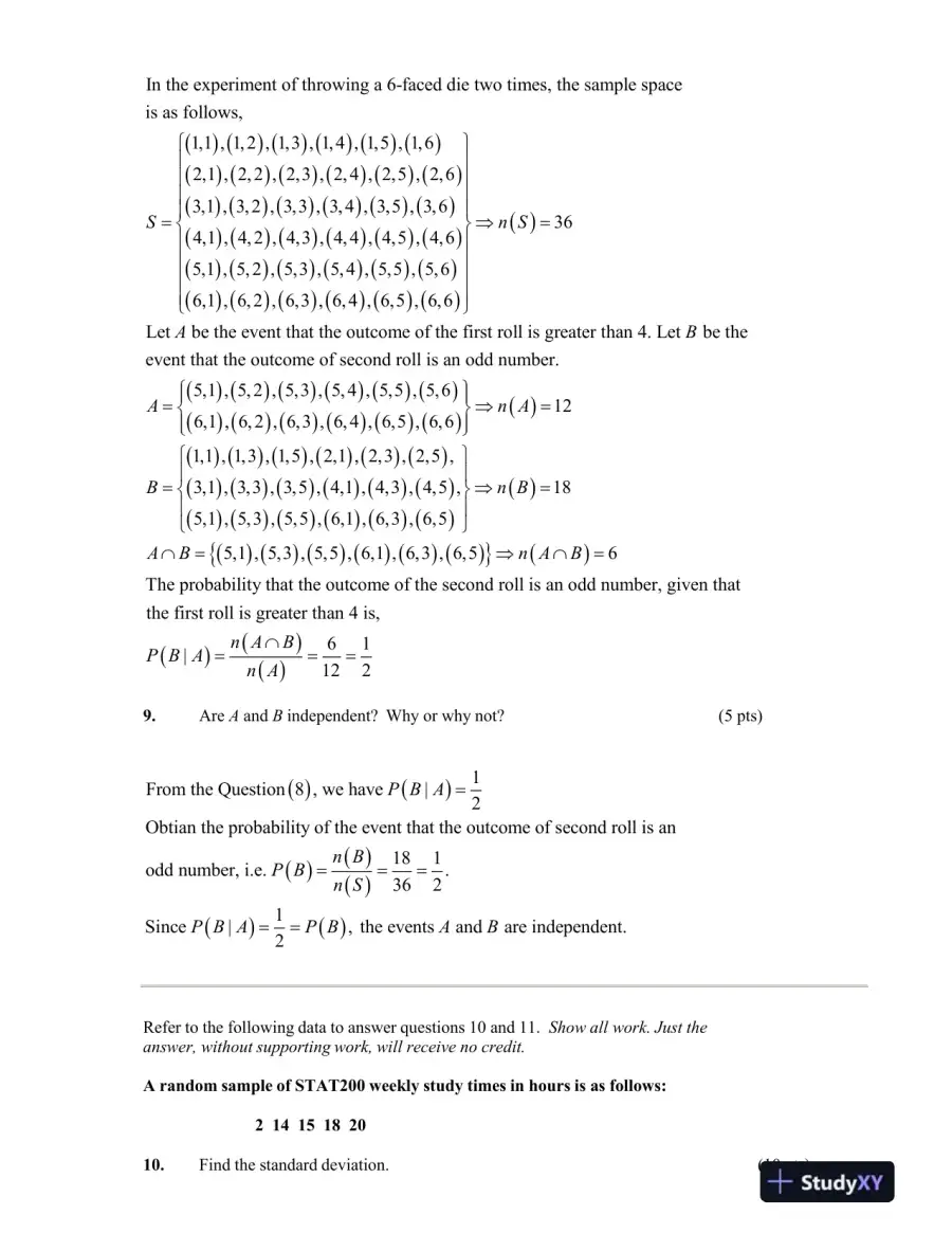 Comprehensive Statistical Analysis and Probability Exam, page 5