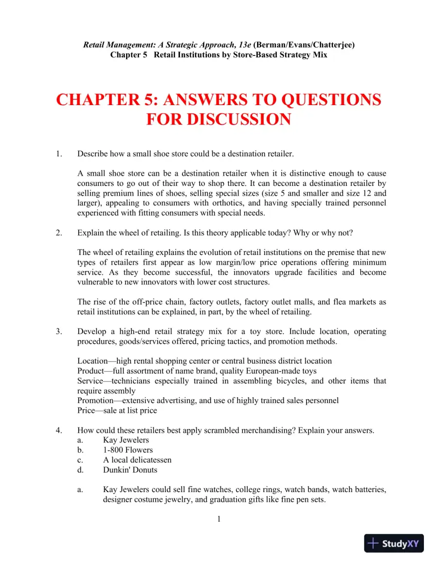 Retail Management, Global Edition 13th Edition Solution Manual, page 20