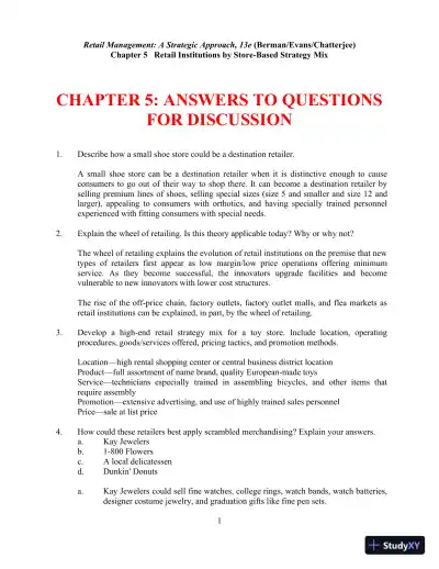 Retail Management, Global Edition 13th Edition Solution Manual - Page 20 preview image