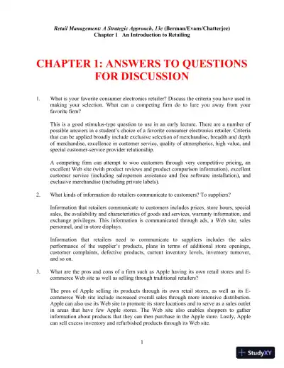 Retail Management, Global Edition 13th Edition Solution Manual - Page 4 preview image