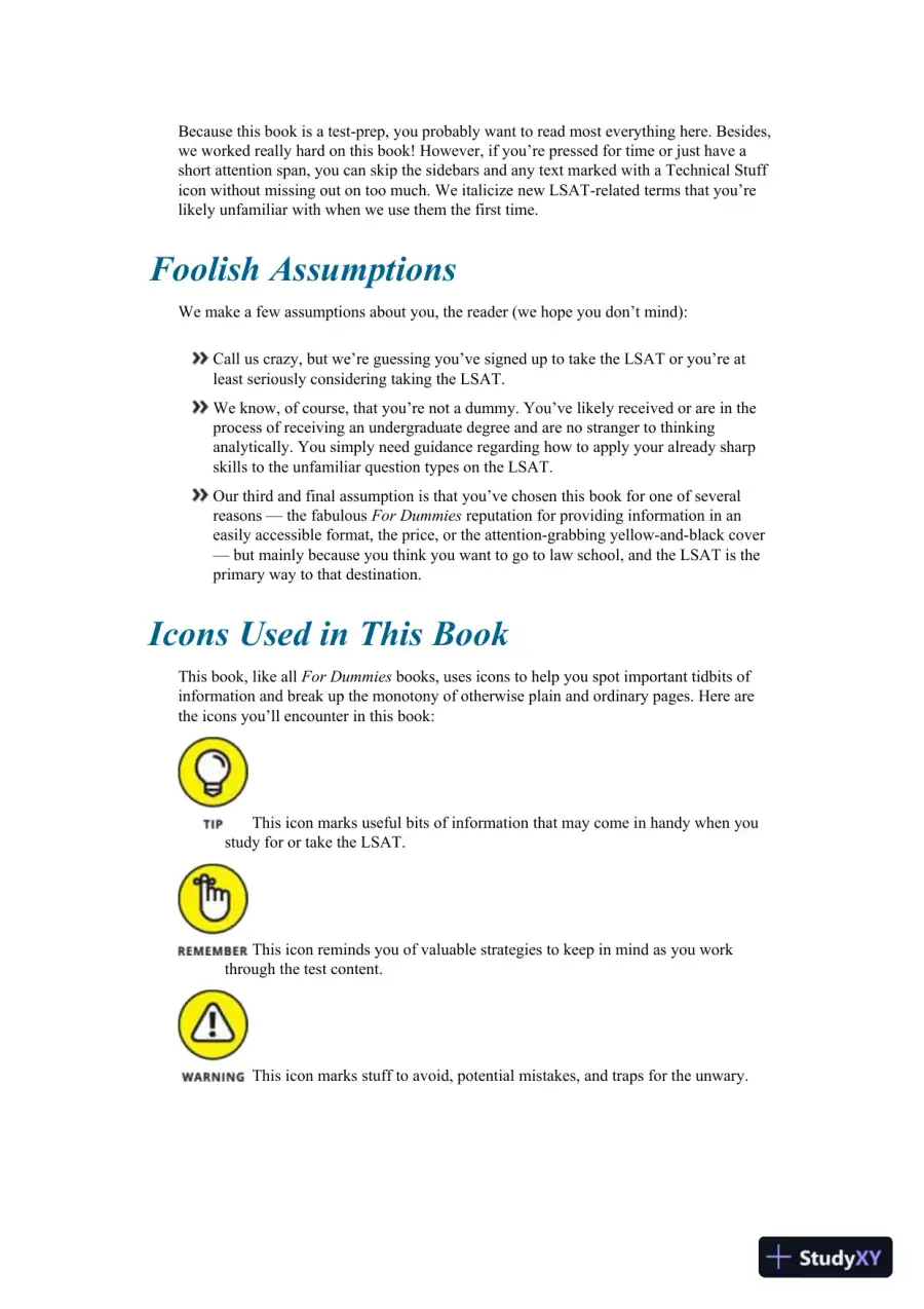 LSAT Prep For Dummies (+5 Practice Tests Online) (2024), page 11