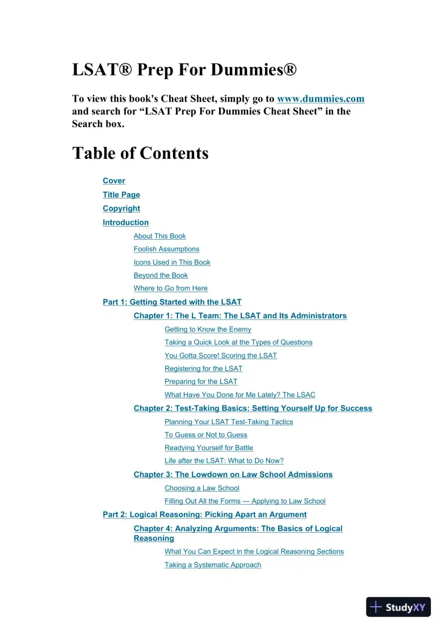 LSAT Prep For Dummies (+5 Practice Tests Online) (2024), page 3