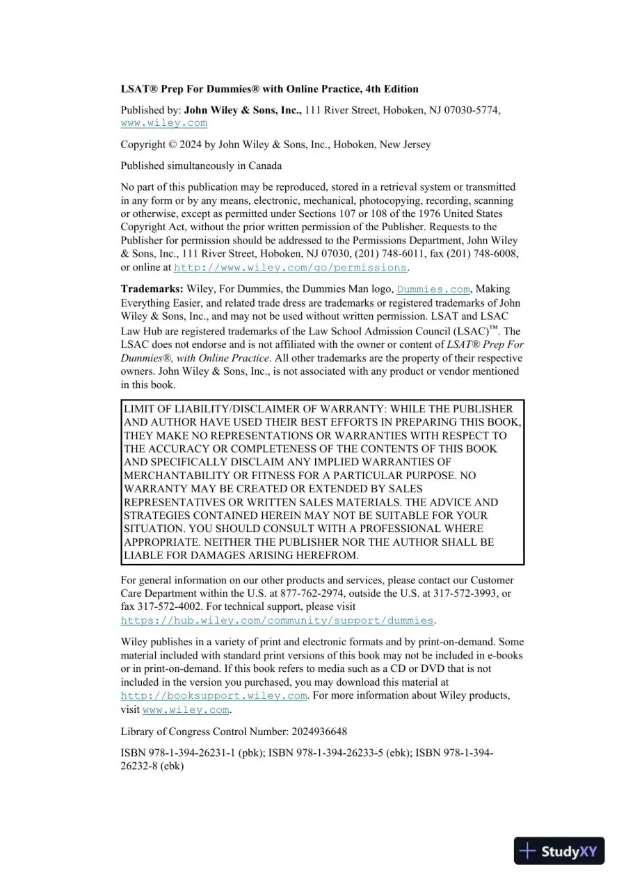 LSAT Prep For Dummies (+5 Practice Tests Online) (2024), page 9
