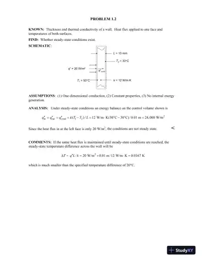 Solution Manual for Fundamentals of Heat and Mass Transfer, 7th Edition - Page 3 preview image