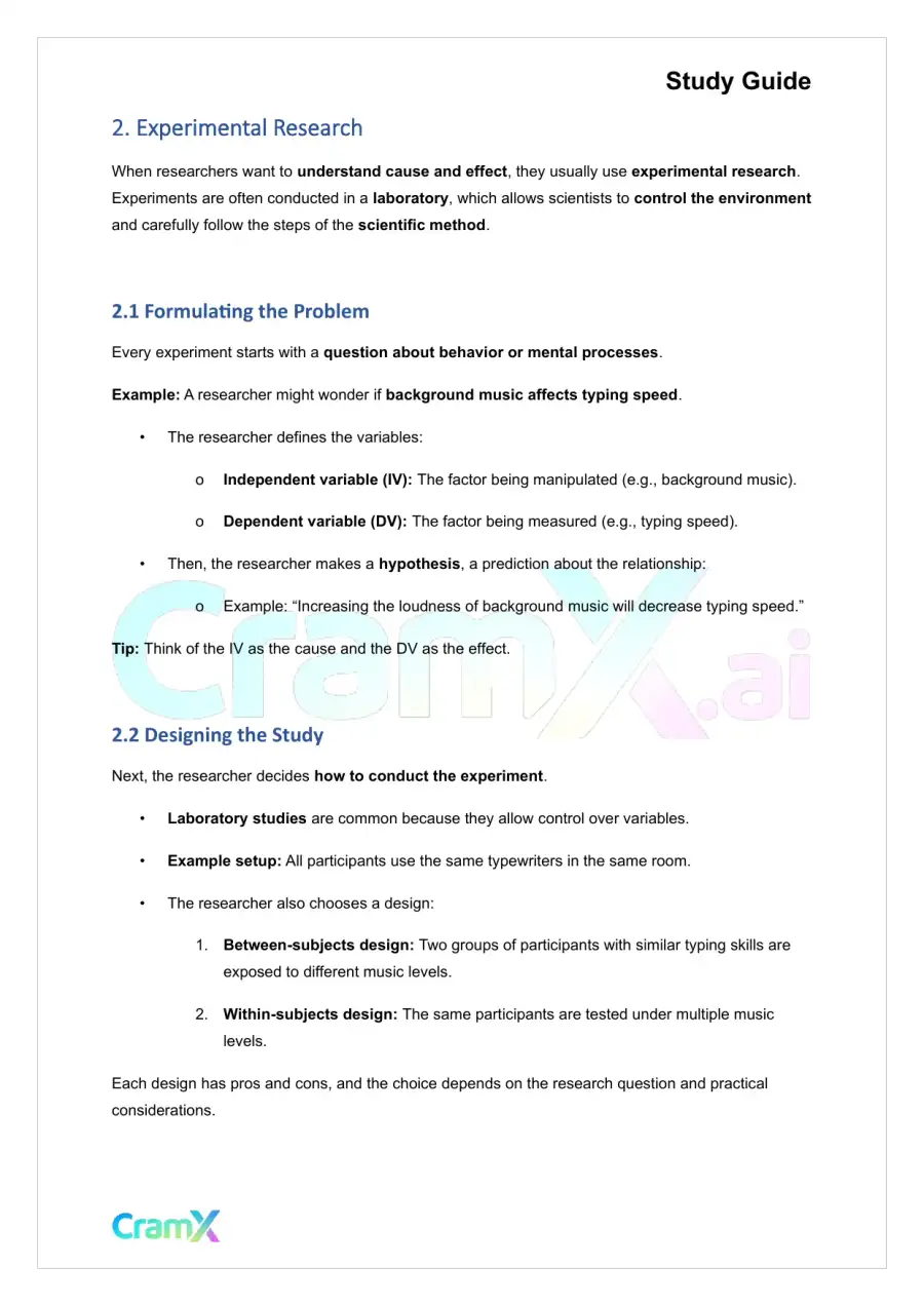 Psychology - Research Methods in Psychology, page 3