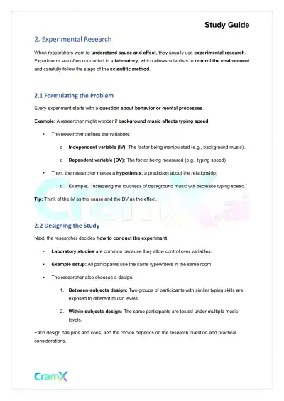 Psychology - Research Methods in Psychology - Page 3 preview image