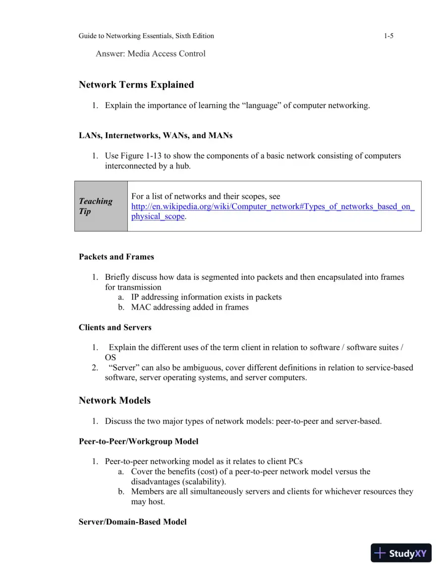 Guide To Networking Essentials, 7th Edition Lecture Notes, page 6