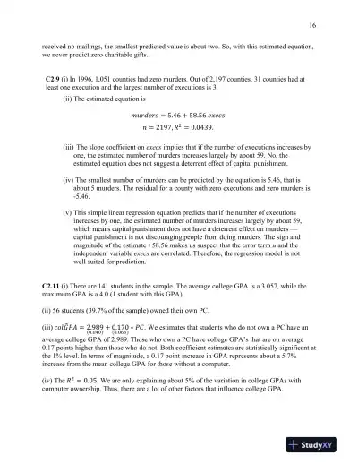 Solution Manual for Introductory Econometrics: A Modern Approach , 7th Edition - Page 15 preview image