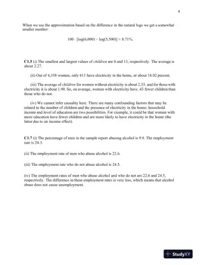 Solution Manual for Introductory Econometrics: A Modern Approach , 7th Edition - Page 5 preview image
