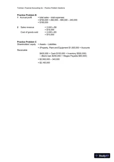 Solution Manual for Financial Accounting: An Integrated Approach, 6th Edition - Page 3 preview image