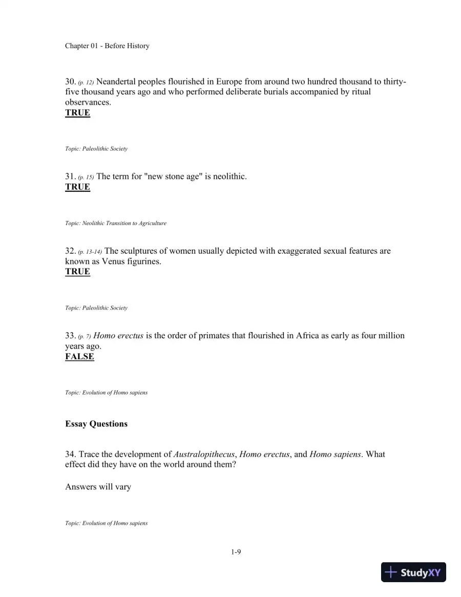 Traditions and Encounters: A Global Perspective on the Past 6th Edition Test Bank, page 10