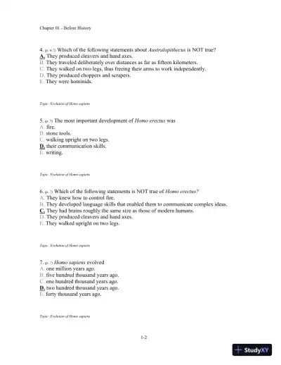 Traditions and Encounters: A Global Perspective on the Past 6th Edition Test Bank - Page 3 preview image