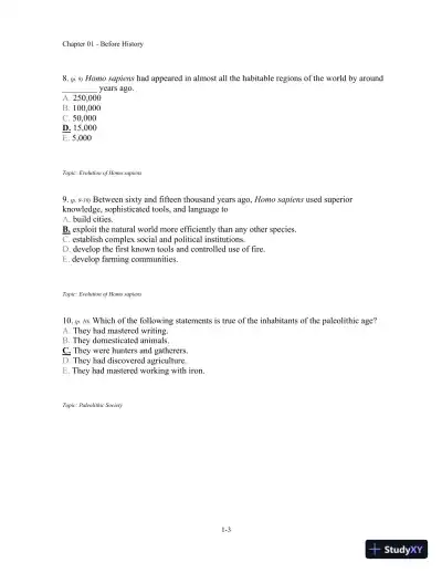 Traditions and Encounters: A Global Perspective on the Past 6th Edition Test Bank - Page 4 preview image