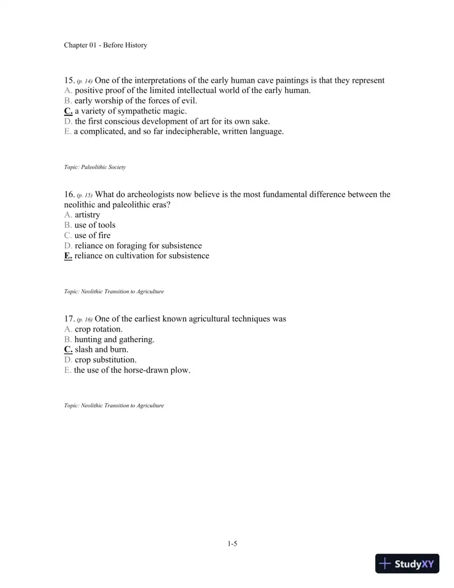 Traditions and Encounters: A Global Perspective on the Past 6th Edition Test Bank, page 6