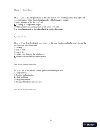 Traditions and Encounters: A Global Perspective on the Past 6th Edition Test Bank - Page 6 preview image