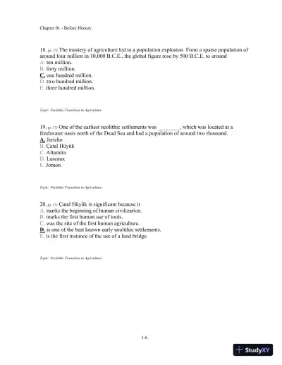 Traditions and Encounters: A Global Perspective on the Past 6th Edition Test Bank - Page 7 preview image