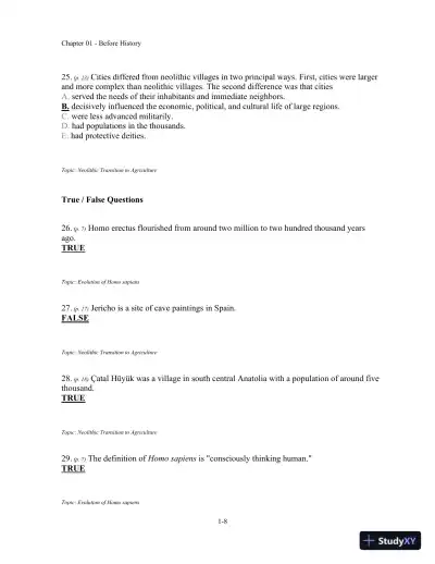 Traditions and Encounters: A Global Perspective on the Past 6th Edition Test Bank - Page 9 preview image