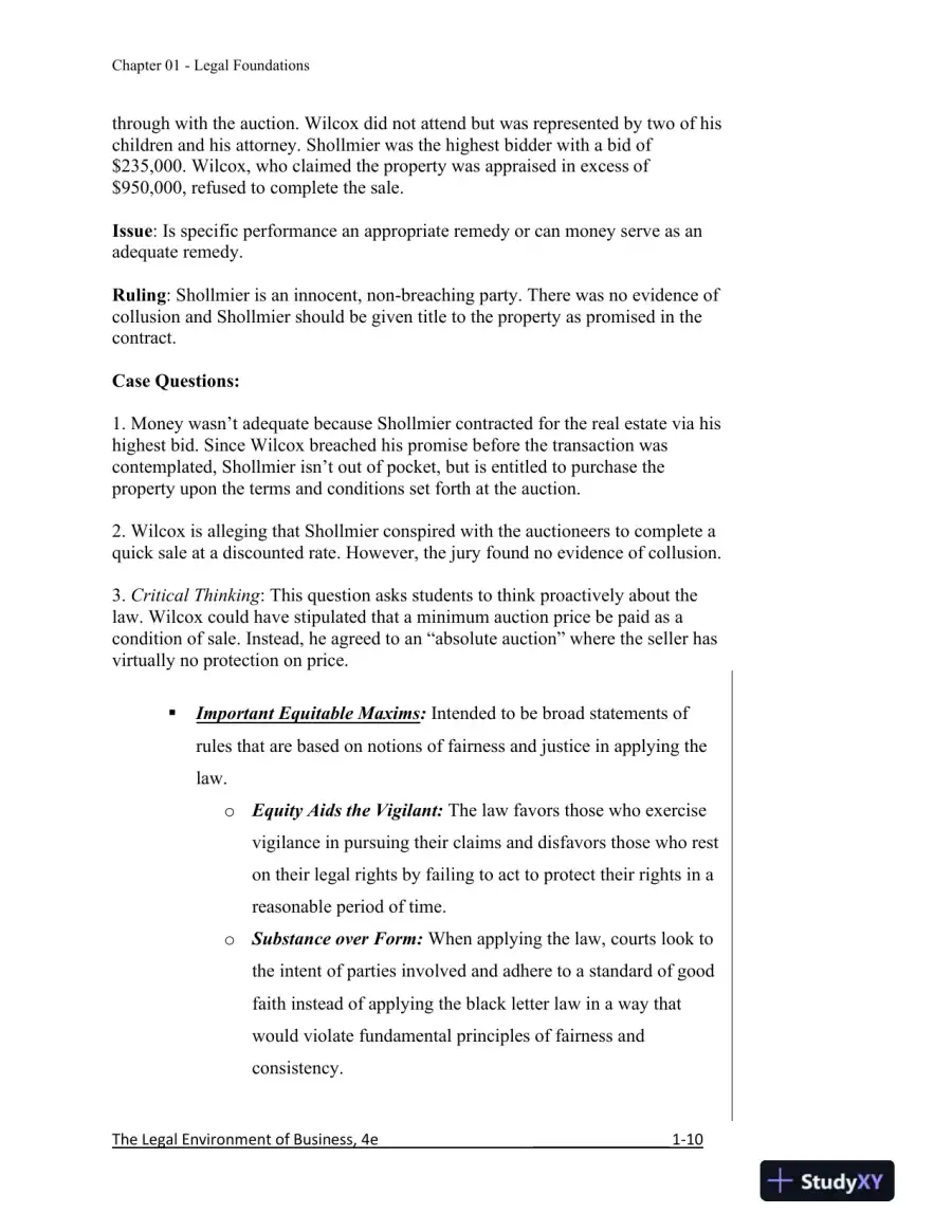 Solution Manual for The Legal Environment of Business, A Managerial Approach: Theory to Practice, 4th Edition, page 11