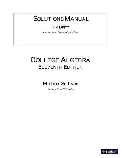 Solution Manual For College Algebra, 11th Edition - Page 1 preview image
