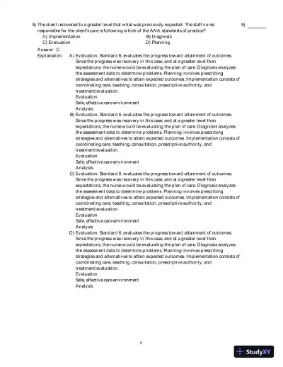 Kozier And Erb's Fundamentals Of Nursing With Clinical Handbook , 8th Edition Test Bank - Page 10 preview image