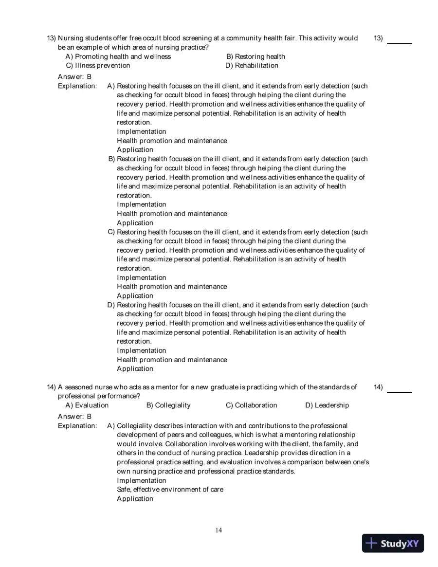 Kozier And Erb's Fundamentals Of Nursing With Clinical Handbook , 8th Edition Test Bank, page 15