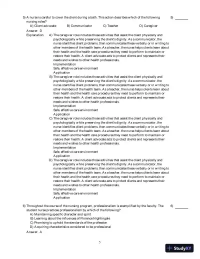 Kozier And Erb's Fundamentals Of Nursing With Clinical Handbook , 8th Edition Test Bank - Page 6 preview image