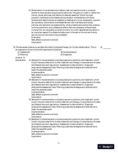 Kozier And Erb's Fundamentals Of Nursing With Clinical Handbook , 8th Edition Test Bank - Page 9 preview image