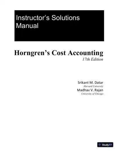 Solution Manual for Horngren's Cost Accounting, 17th Edition - Page 1 preview image