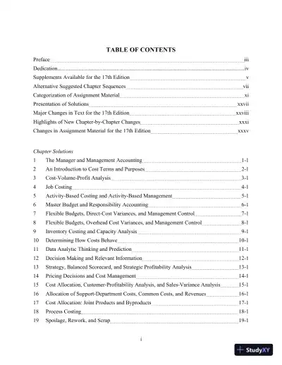 Solution Manual for Horngren's Cost Accounting, 17th Edition - Page 3 preview image