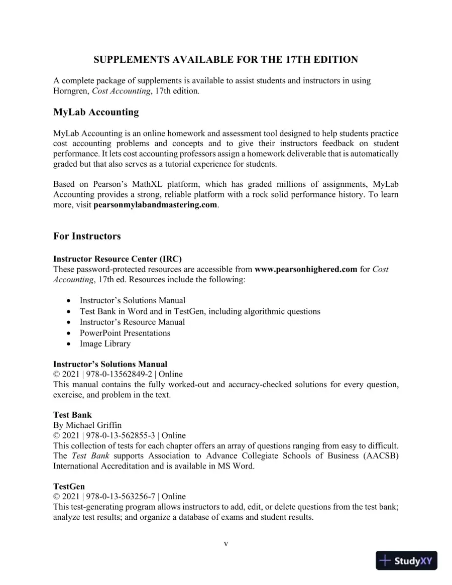 Solution Manual for Horngren's Cost Accounting, 17th Edition, page 7