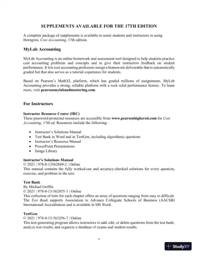 Solution Manual for Horngren's Cost Accounting, 17th Edition - Page 7 preview image