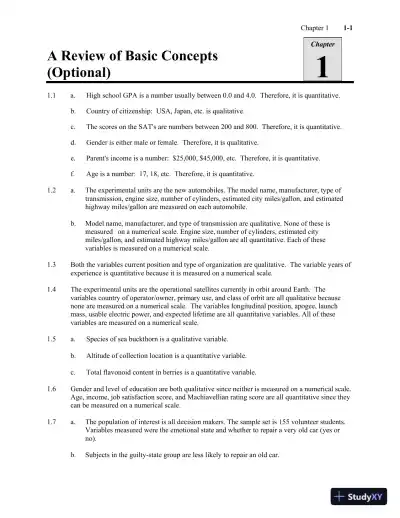 Solution Manual for A Second Course in Statistics: Regression Analysis, 8th Edition - Page 1 preview image