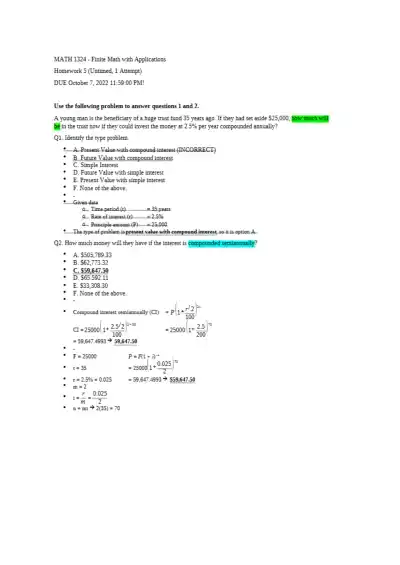 MATH 1324 Homework 5 Answers - Page 1 preview image