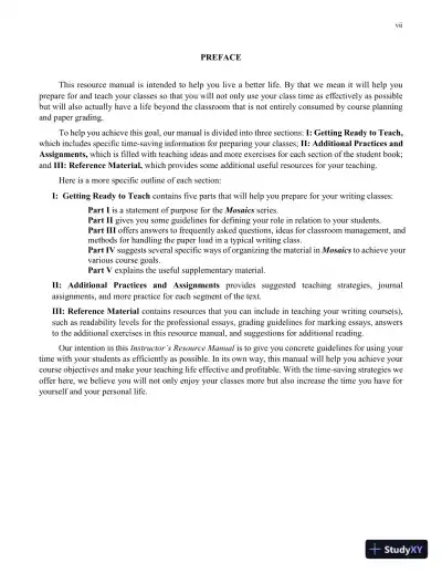 Test Bank for Mosaics: Reading and Writing Paragraphs, 8th Edition - Page 11 preview image