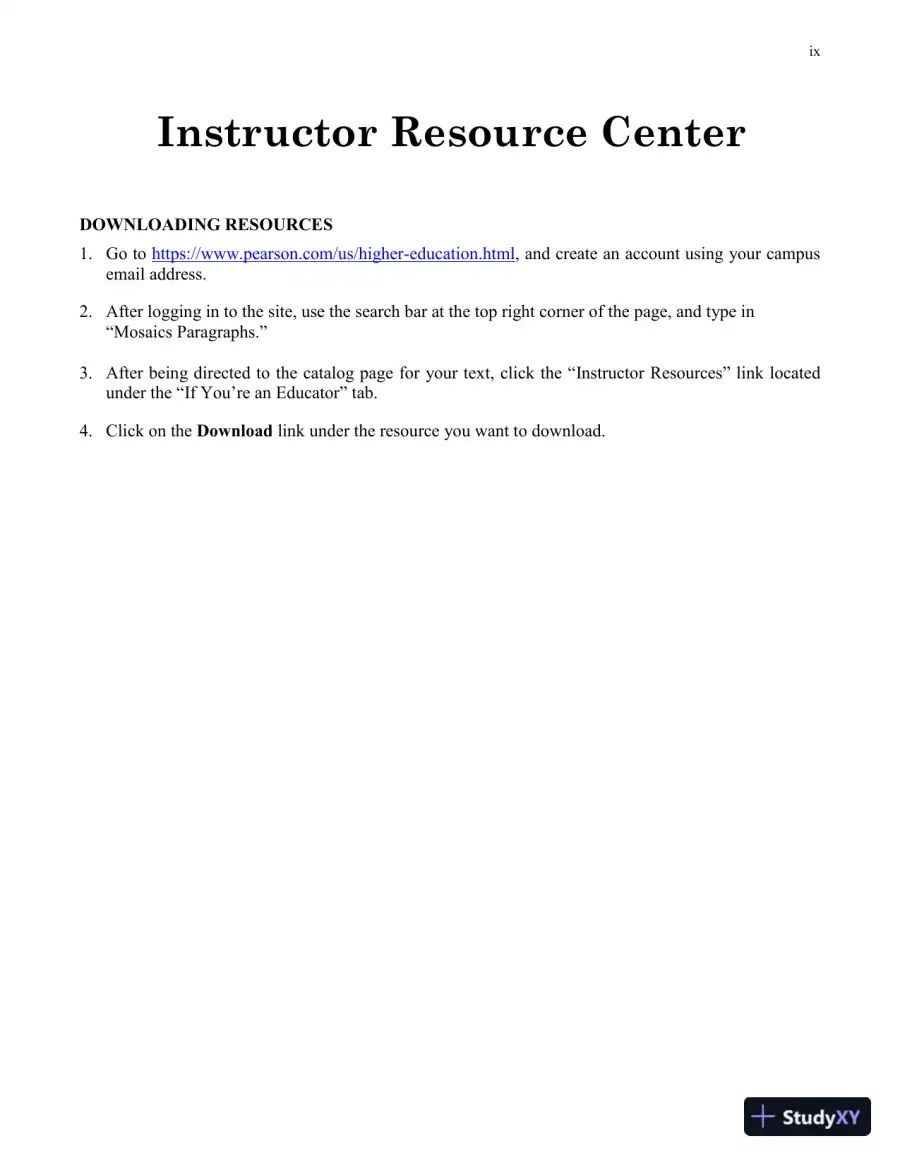 Test Bank for Mosaics: Reading and Writing Paragraphs, 8th Edition, page 13