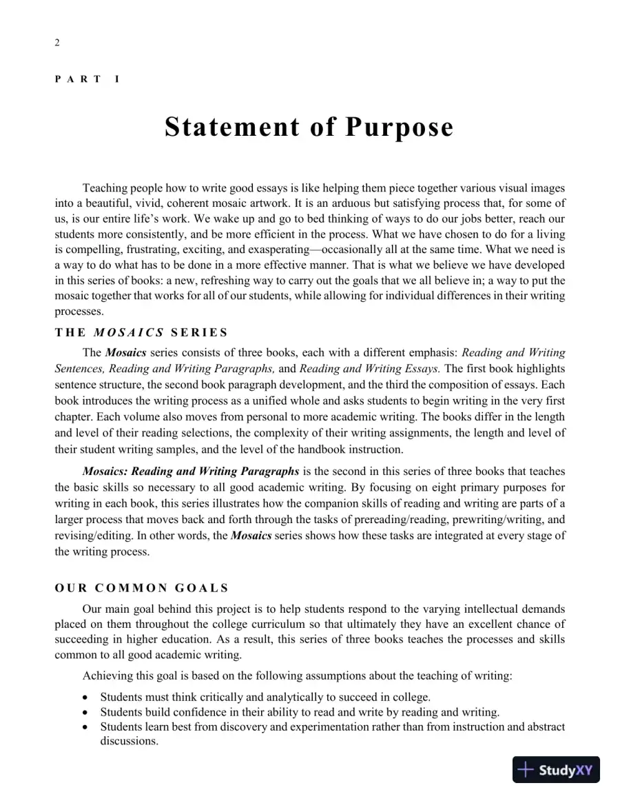 Test Bank for Mosaics: Reading and Writing Paragraphs, 8th Edition, page 16