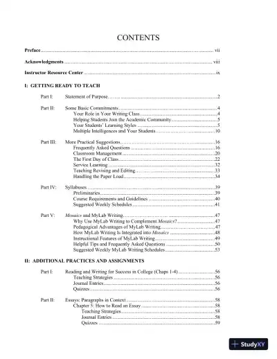 Test Bank for Mosaics: Reading and Writing Paragraphs, 8th Edition - Page 5 preview image