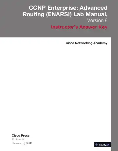 Solution Manual for CCNP Enterprise: Advanced Routing (ENARSI) v8 Lab Manual - Page 1 preview image