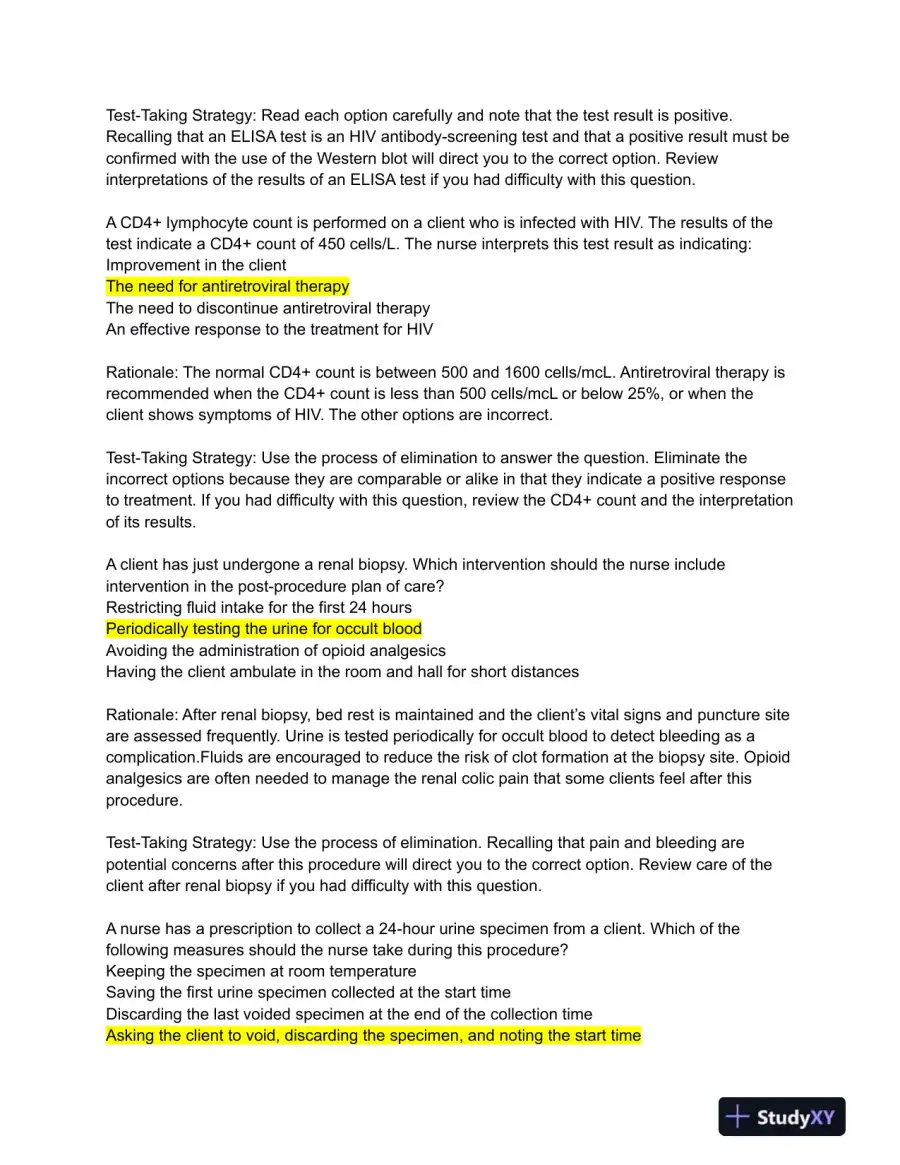 HESI Medical Surgical Review Questions With Answers (244 Solved Questions), page 14