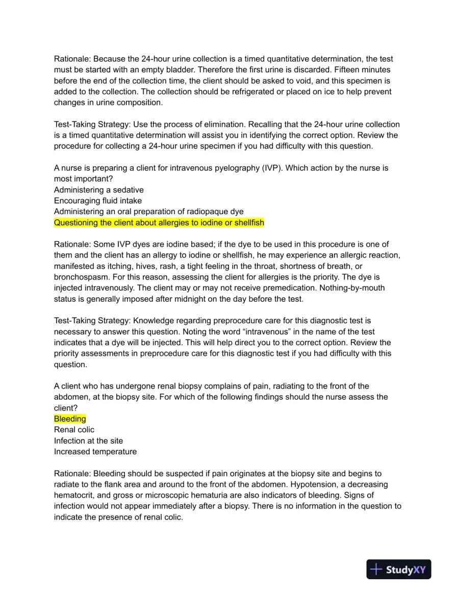 HESI Medical Surgical Review Questions With Answers (244 Solved Questions), page 15