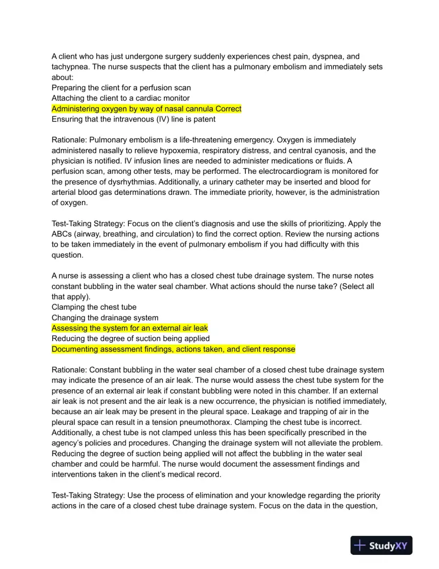 HESI Medical Surgical Review Questions With Answers (244 Solved Questions), page 3