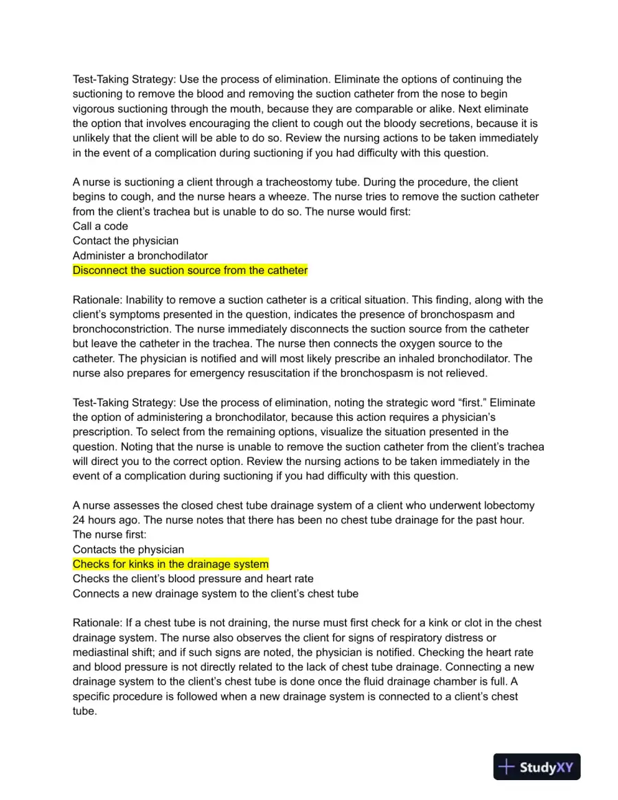 HESI Medical Surgical Review Questions With Answers (244 Solved Questions), page 5