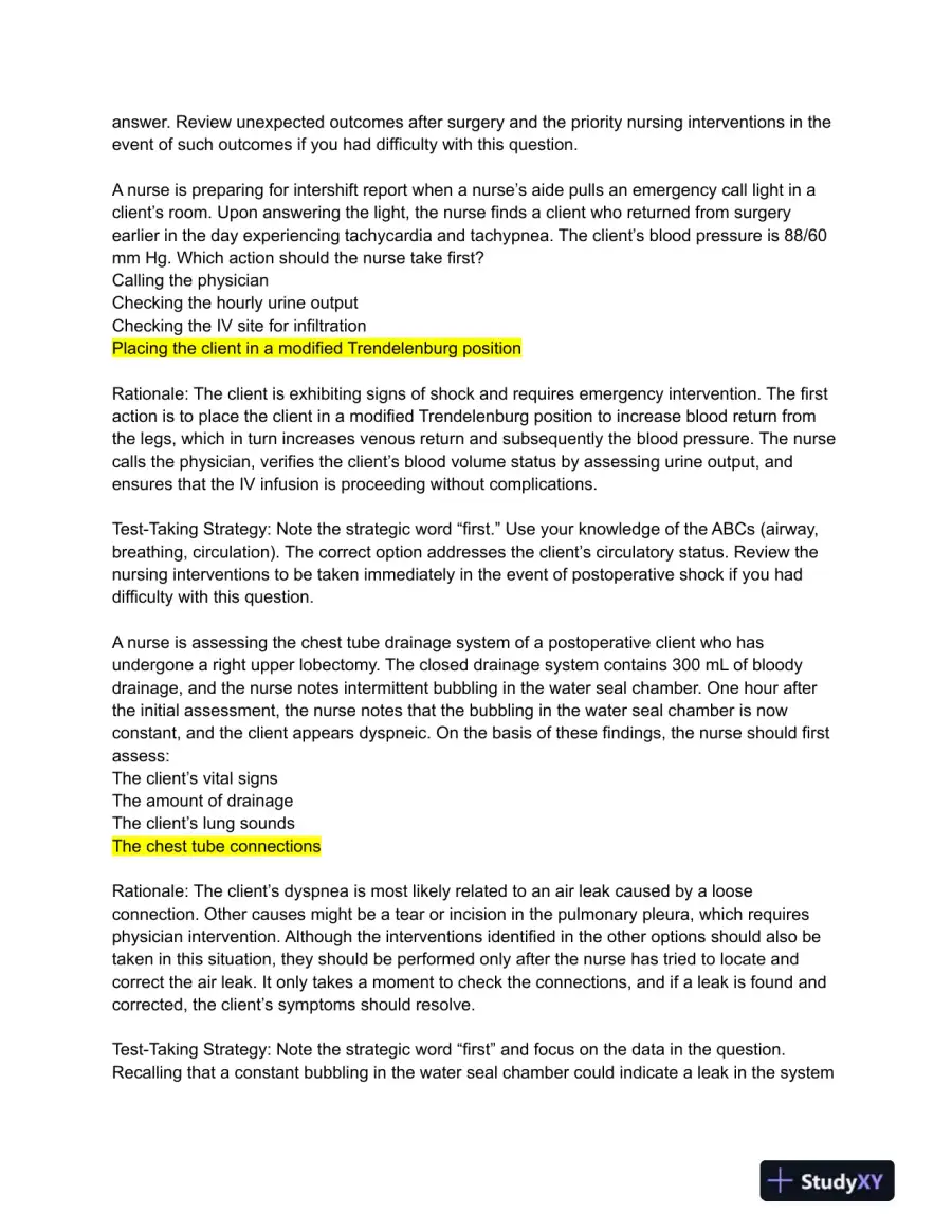 HESI Medical Surgical Review Questions With Answers (244 Solved Questions), page 7