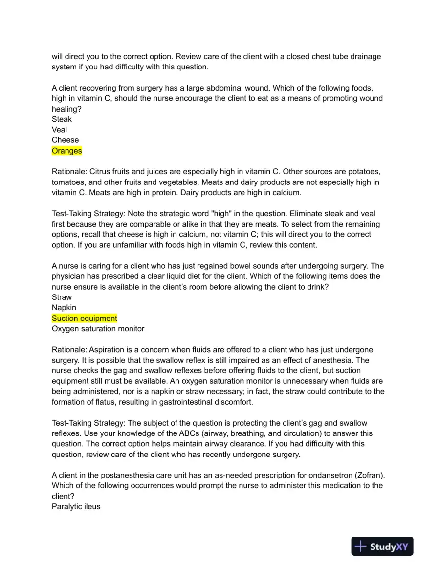 HESI Medical Surgical Review Questions With Answers (244 Solved Questions), page 8