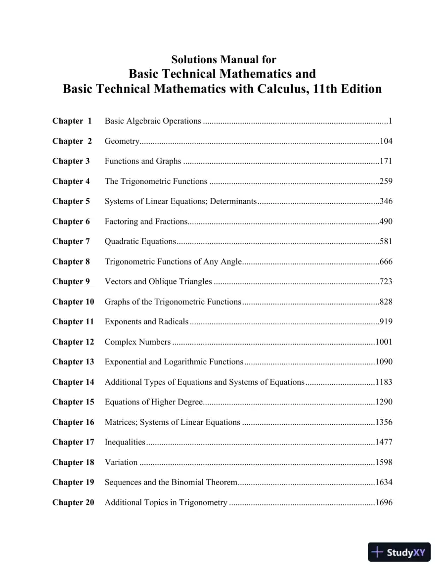 Solution Manual for Basic Technical Mathematics, 11th Edition, page 3