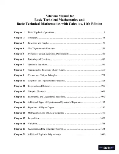 Solution Manual for Basic Technical Mathematics, 11th Edition - Page 3 preview image