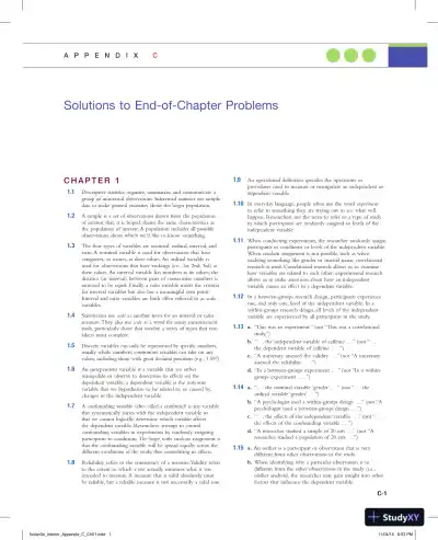 Statistics for the Behavioral Sciences Third Edition Solution Manual - Page 1 preview image