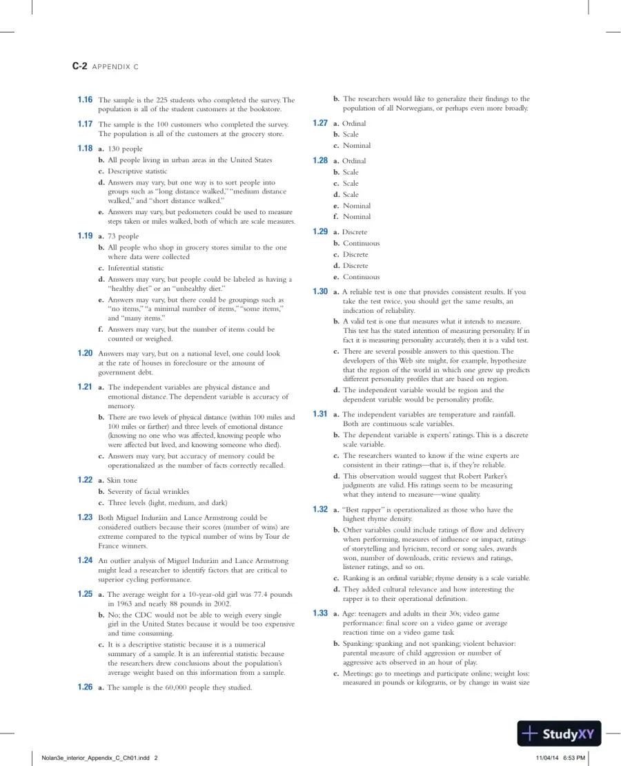 Statistics for the Behavioral Sciences Third Edition Solution Manual, page 3