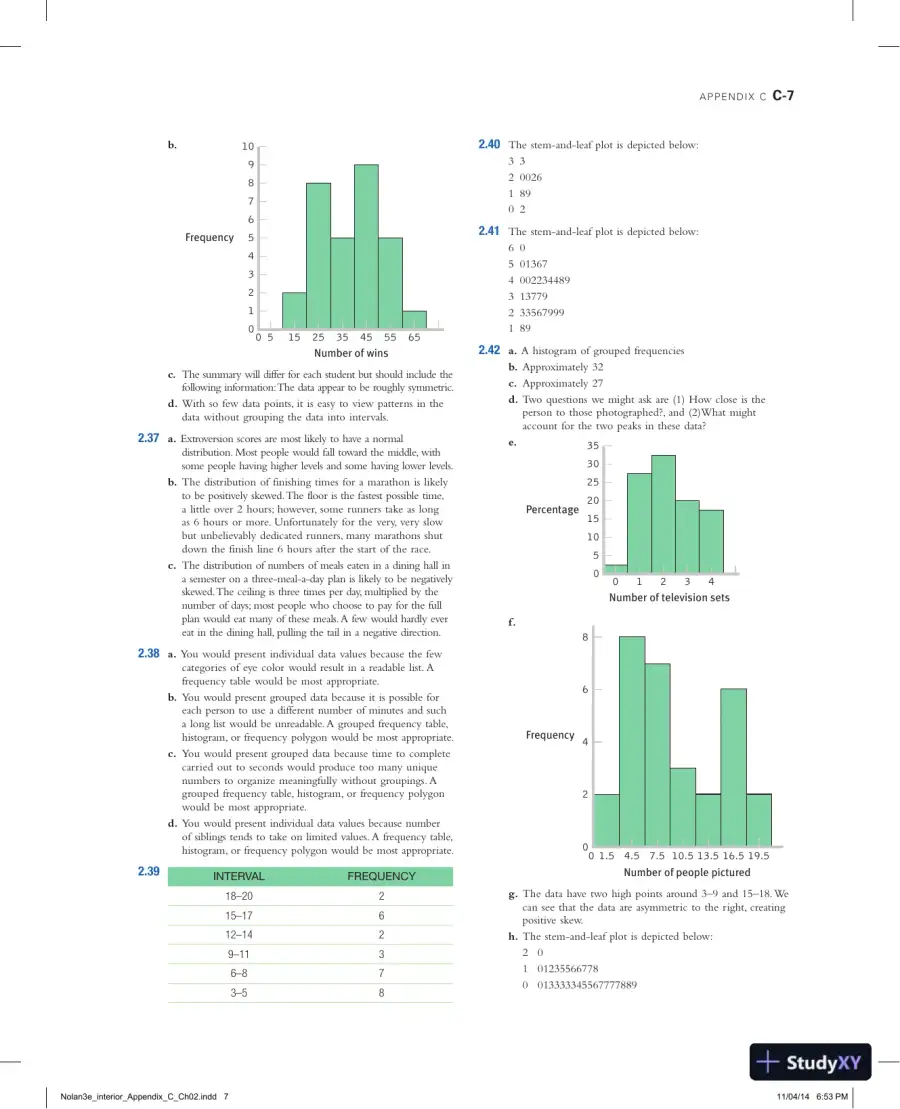 Statistics for the Behavioral Sciences Third Edition Solution Manual, page 8
