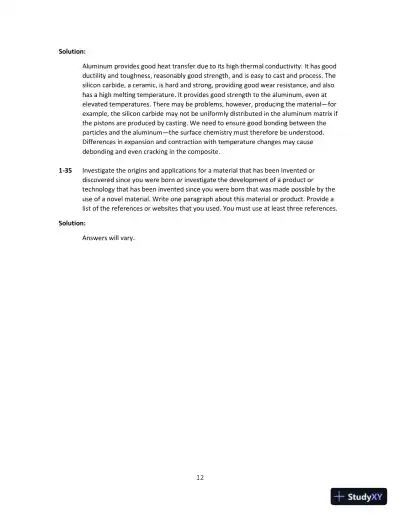 Solution Manual for Science and Engineering of Materials, SI Edition, 7th Edition - Page 13 preview image